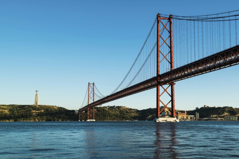 Suspension Bridge over Body of Water